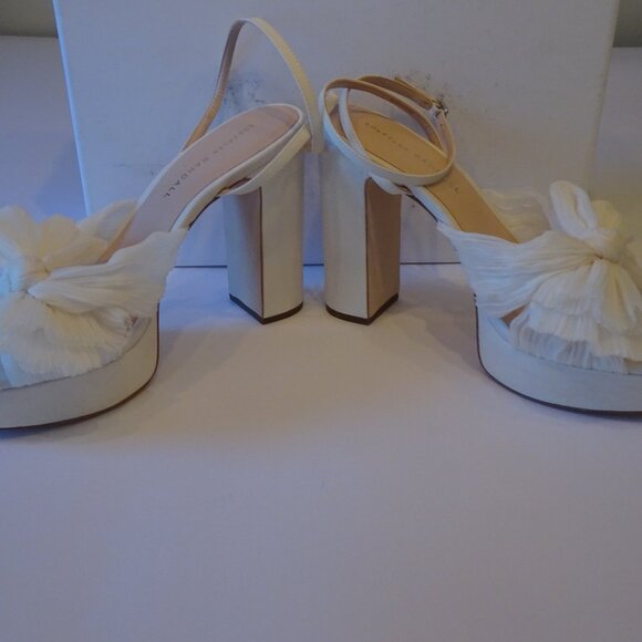 Loeffler Randall Pearl Platform Bow Ankle Strap Sandals Sz 8 NWOB 698 IRRG - Picture 8 of 11